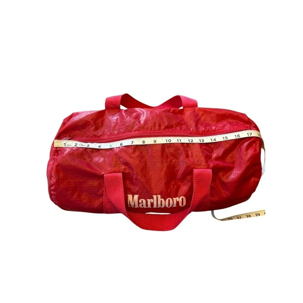 Marlboro Vintage Duffle Bag Red Nylon Unisex One Size